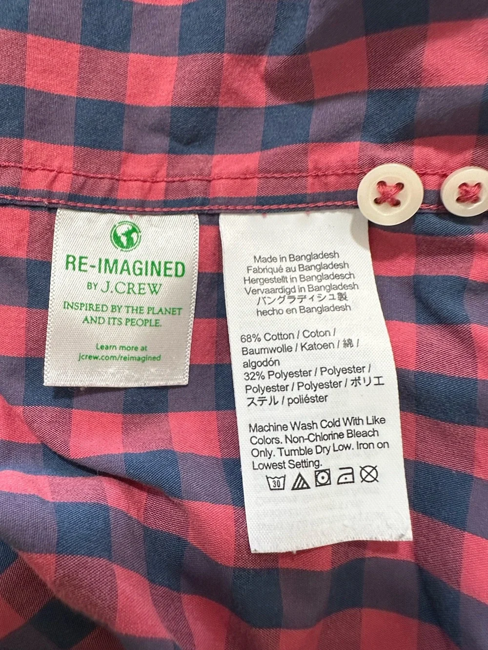 J.Crew Men Performance Slim Untucked Button Up Shirt Shirt Medium Plaid